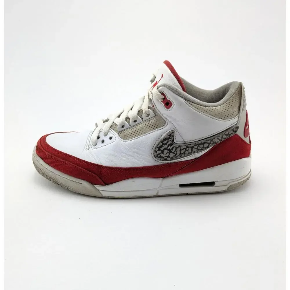 Mens Jordan 3 Retro‎ 'Tinker White University Red' Shoes CJ0939-100 Size 10.5